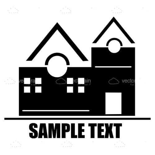 Abstract Black and White House with Sample Text